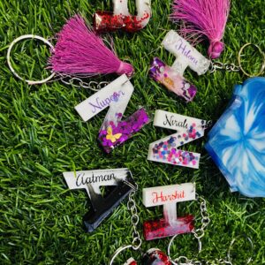 Resin Alphabet Keychains