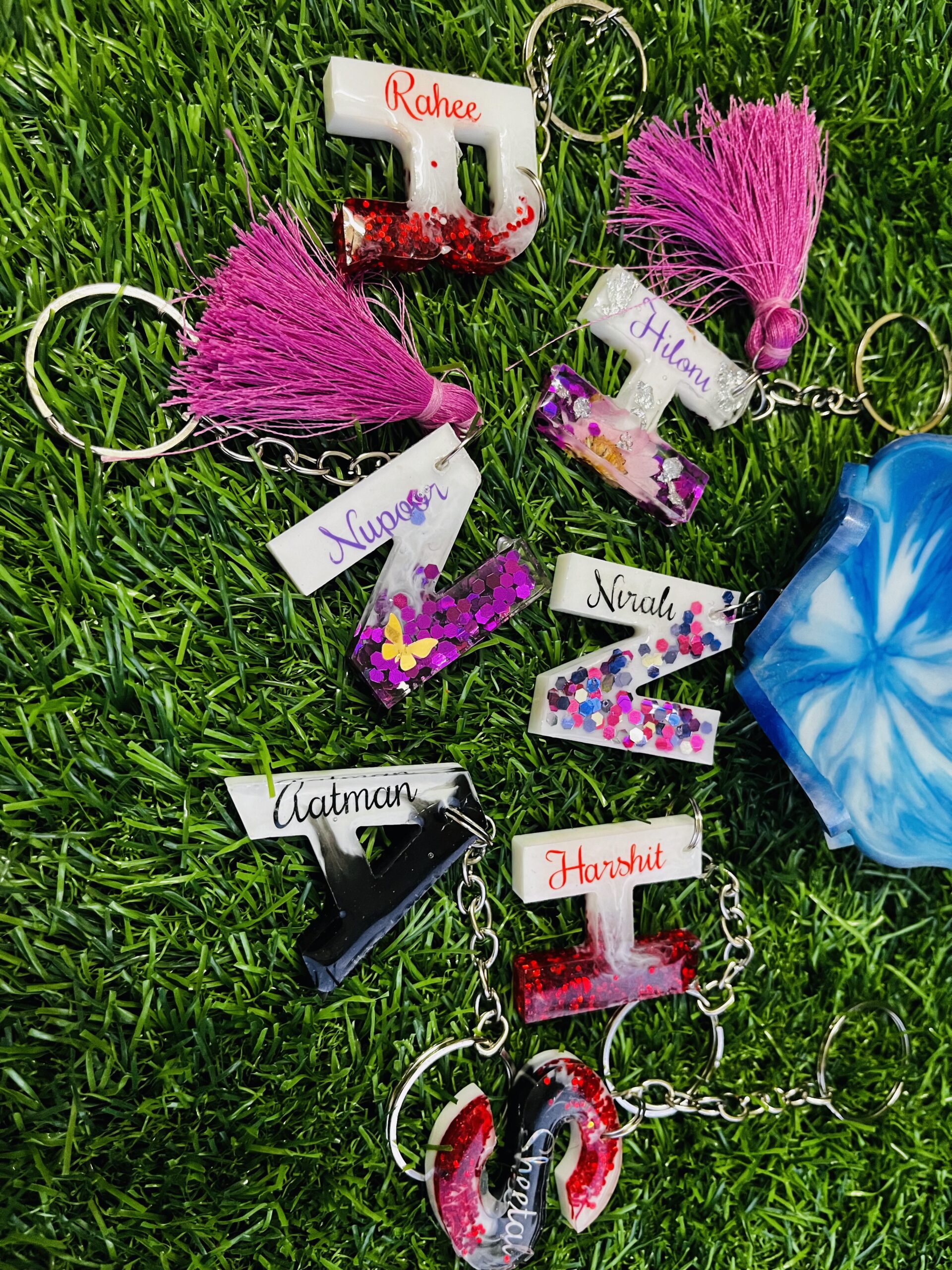 Resin Alphabet Keychains