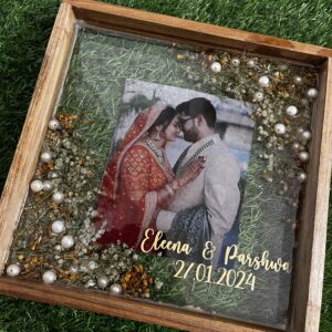 Resin Varmala Preservation Teakwood Frame