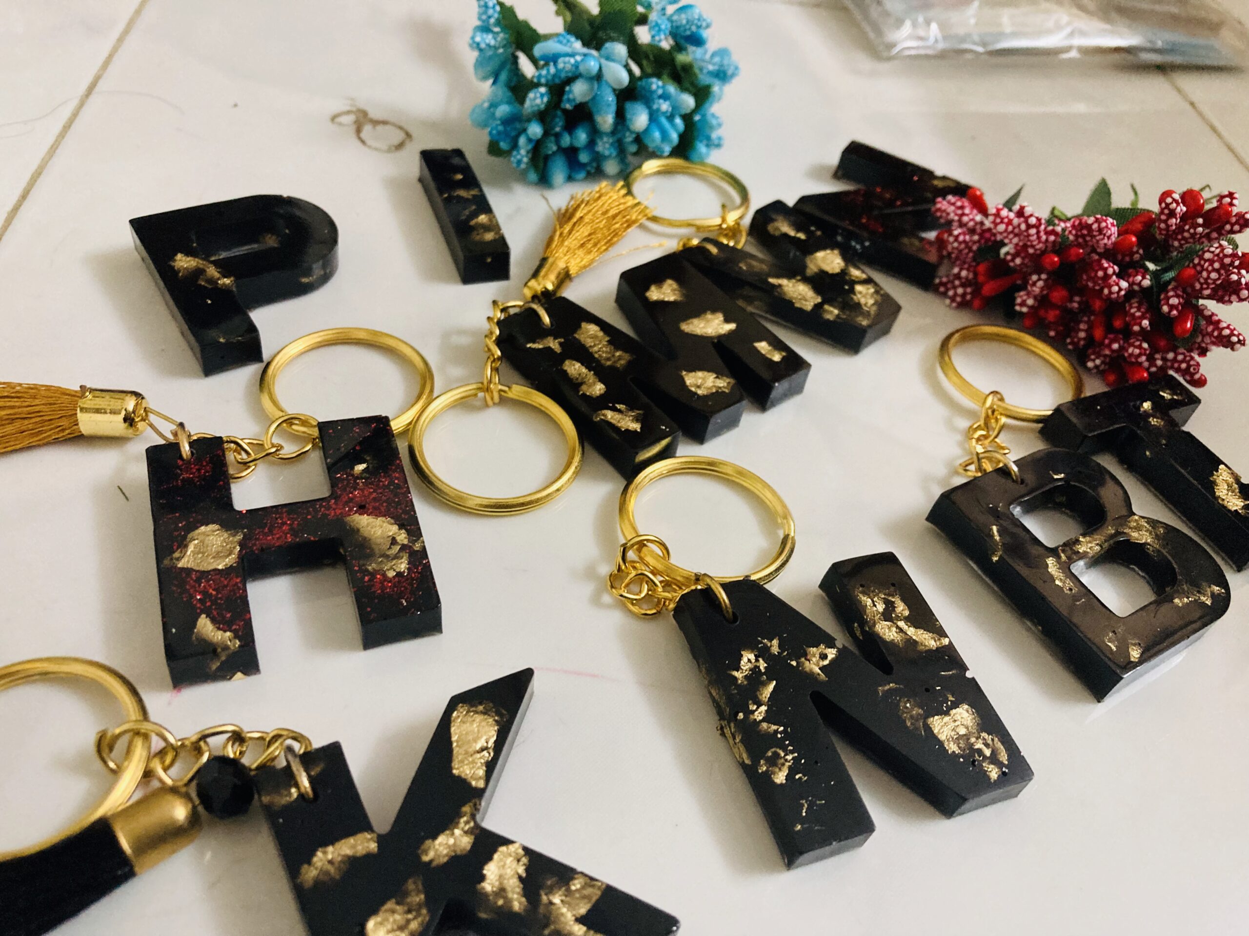 Resin Alphabet Keychains - Image 2