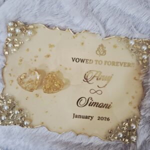Personalized Ivory Engagement Ring Platter