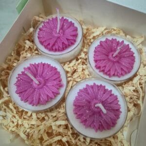 Jumbo Floral Tea Light Candle Set