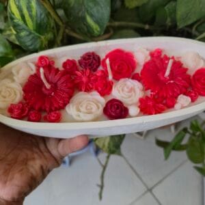 Floral Ceramic Boat Candle