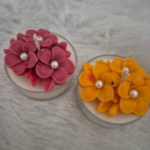 Jumbo Floral Tealight Candle Set