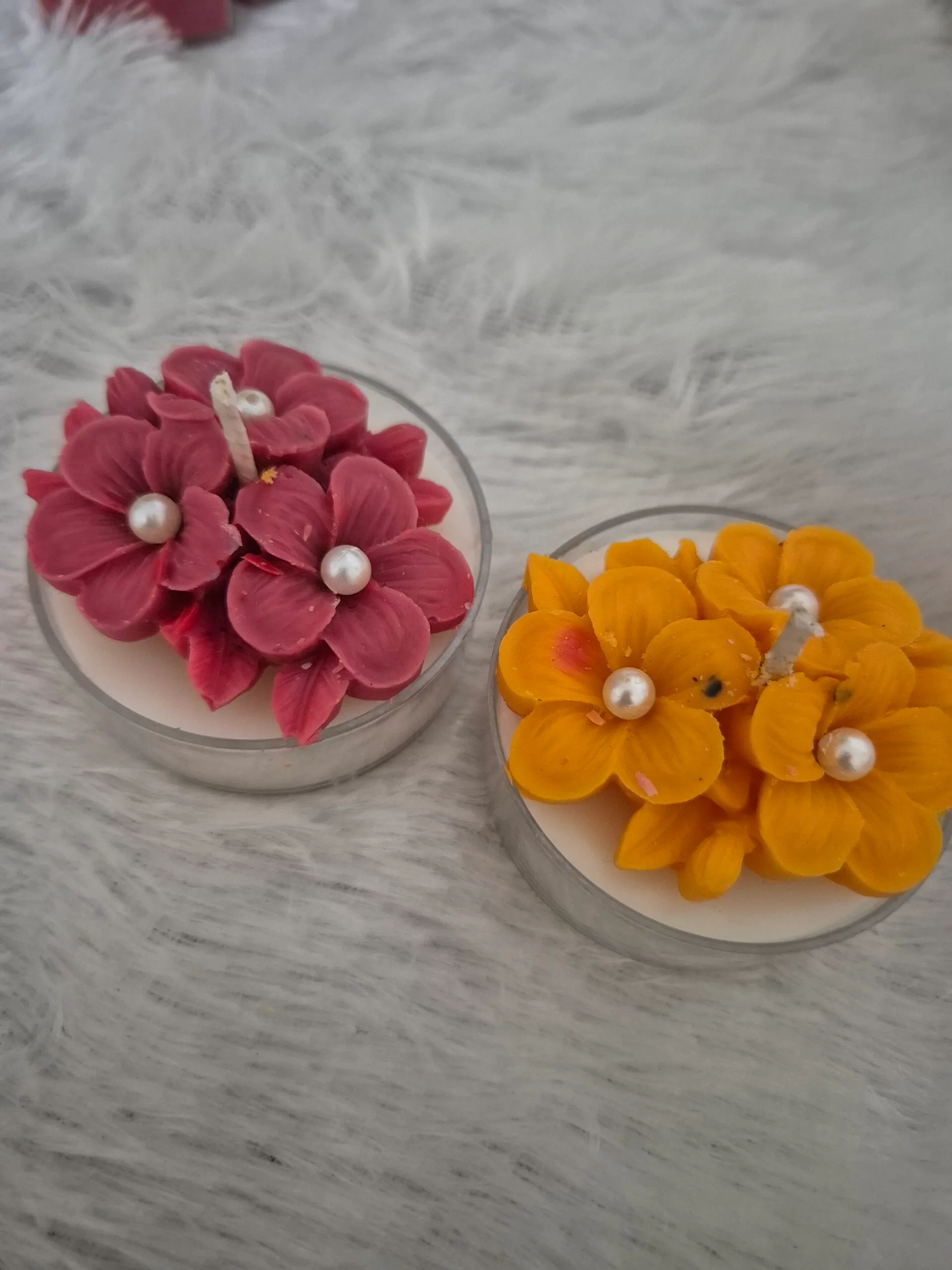 Jumbo Floral Tealight Candle Set