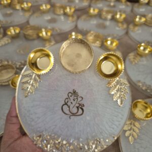 Ganpati Stone Resin Pooja Thali