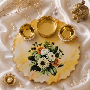 Floral Acrylic Pooja Thali