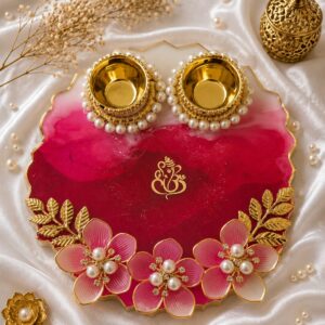 Royal Rani & White Resin Pooja Thali