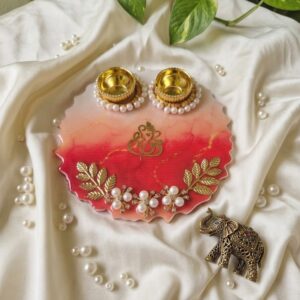 Elegant Dual Colour Acrylic Pooja Thali