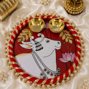 Pichwai Art MDF Pooja Thali