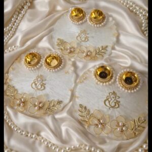 Pearl White Resin Pooja Platter