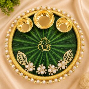 Emerald Pearl Acrylic Pooja Thali